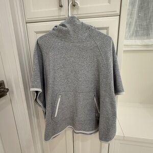 Gray Sweatshirt Cape Poncho